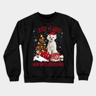 White Maltese Just A Girl Who Loves Christmas Crewneck Sweatshirt